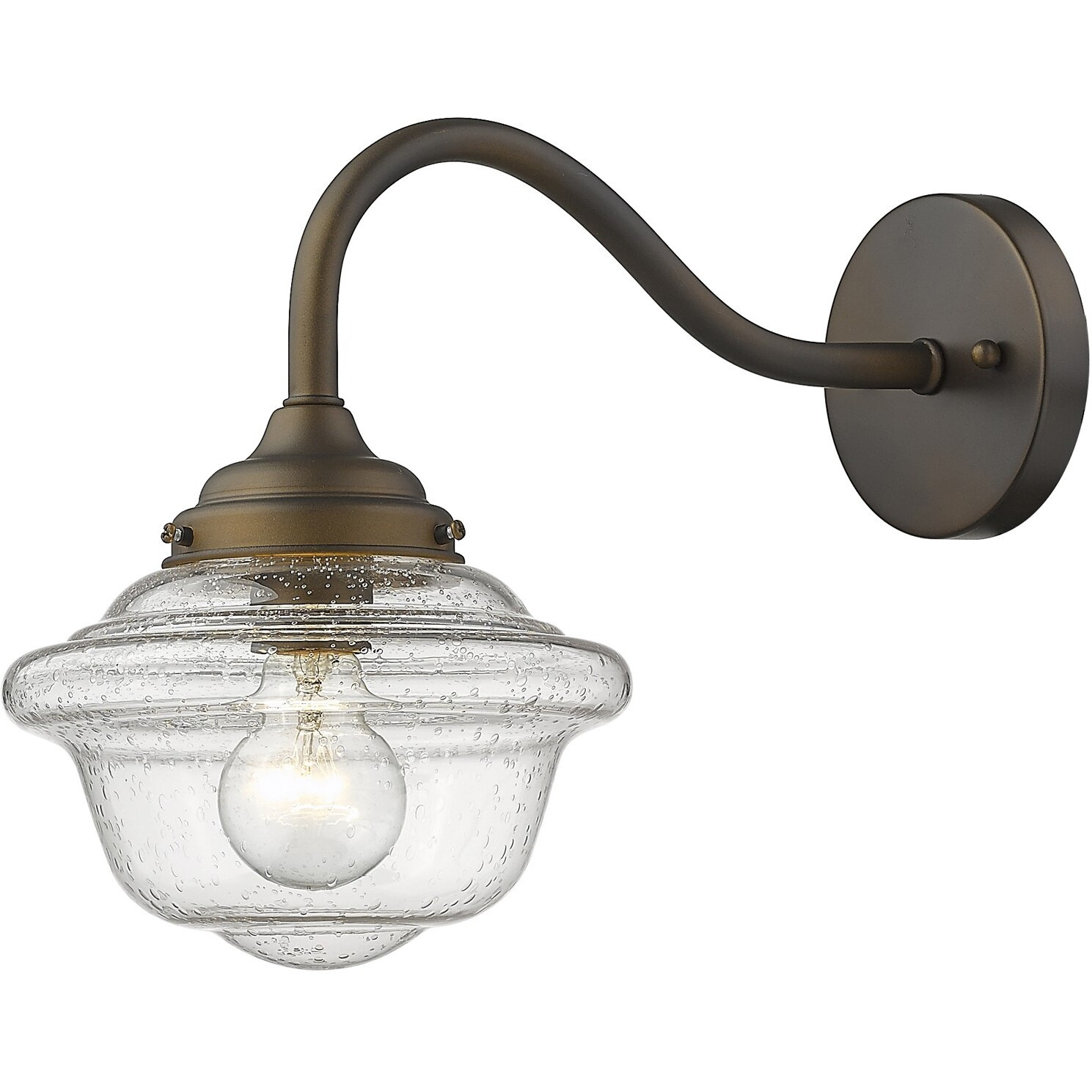 Burnished Bronze Vintage Schoolhouse Outdoor Wall Light