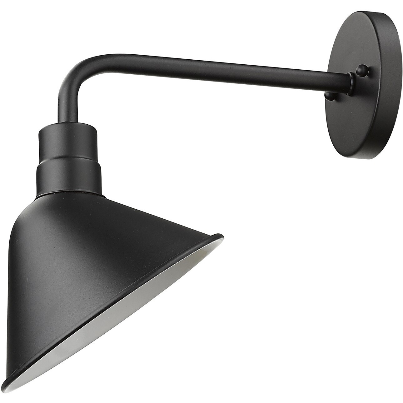 Wide Shade Matte Black Led Wall Light