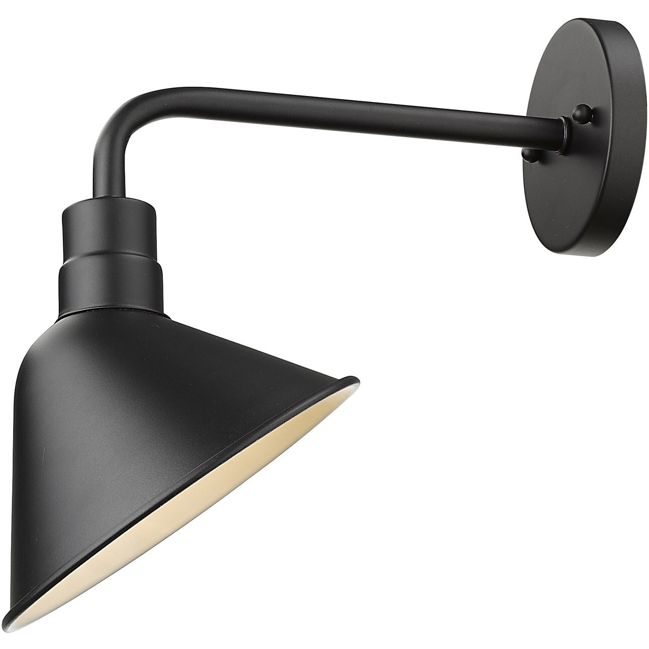 Wide Shade Matte Black Led Wall Light