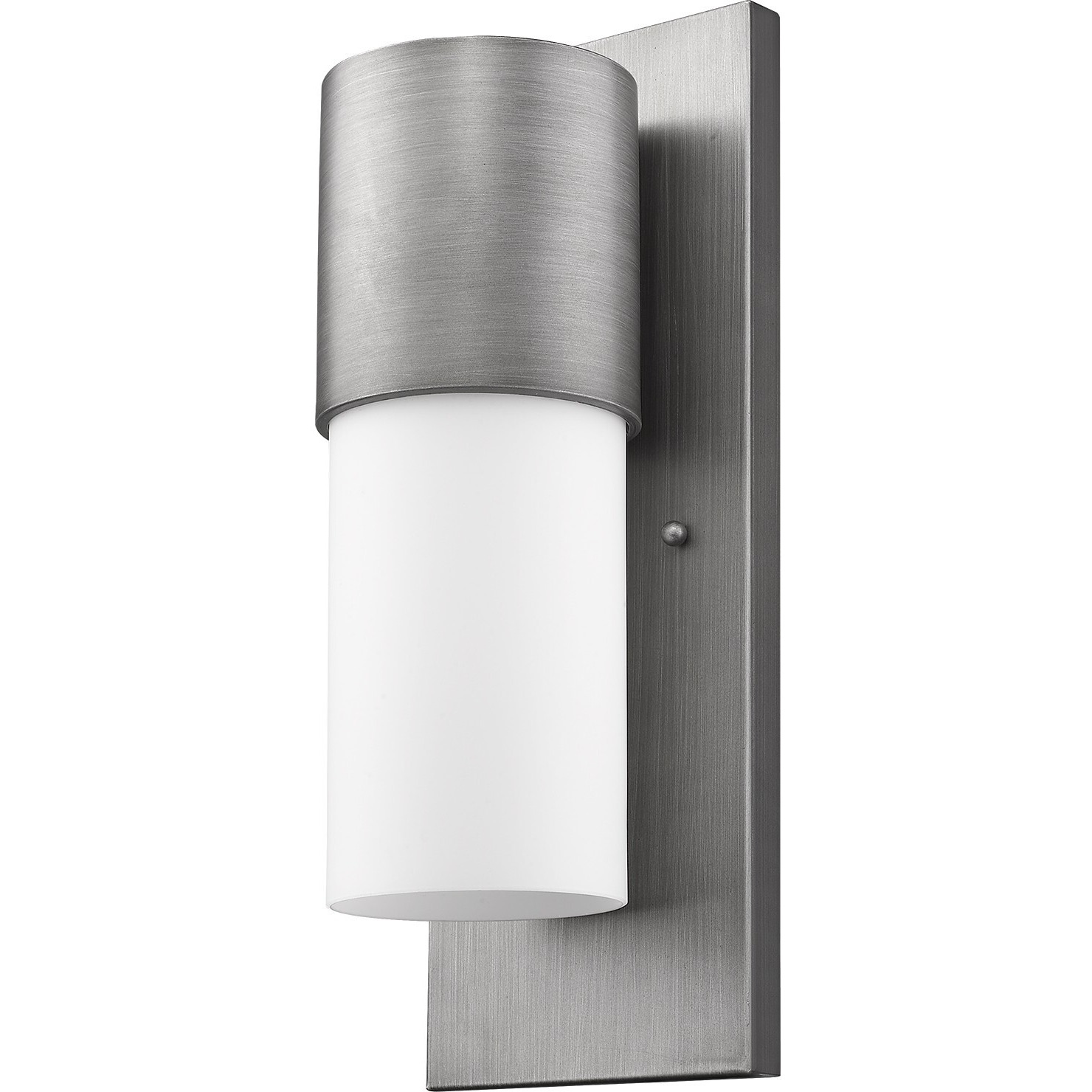 Contemporary Brushed Silver And White Wall Light