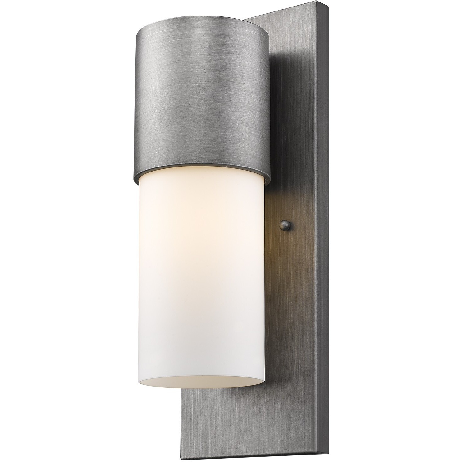 Contemporary Brushed Silver And White Wall Light