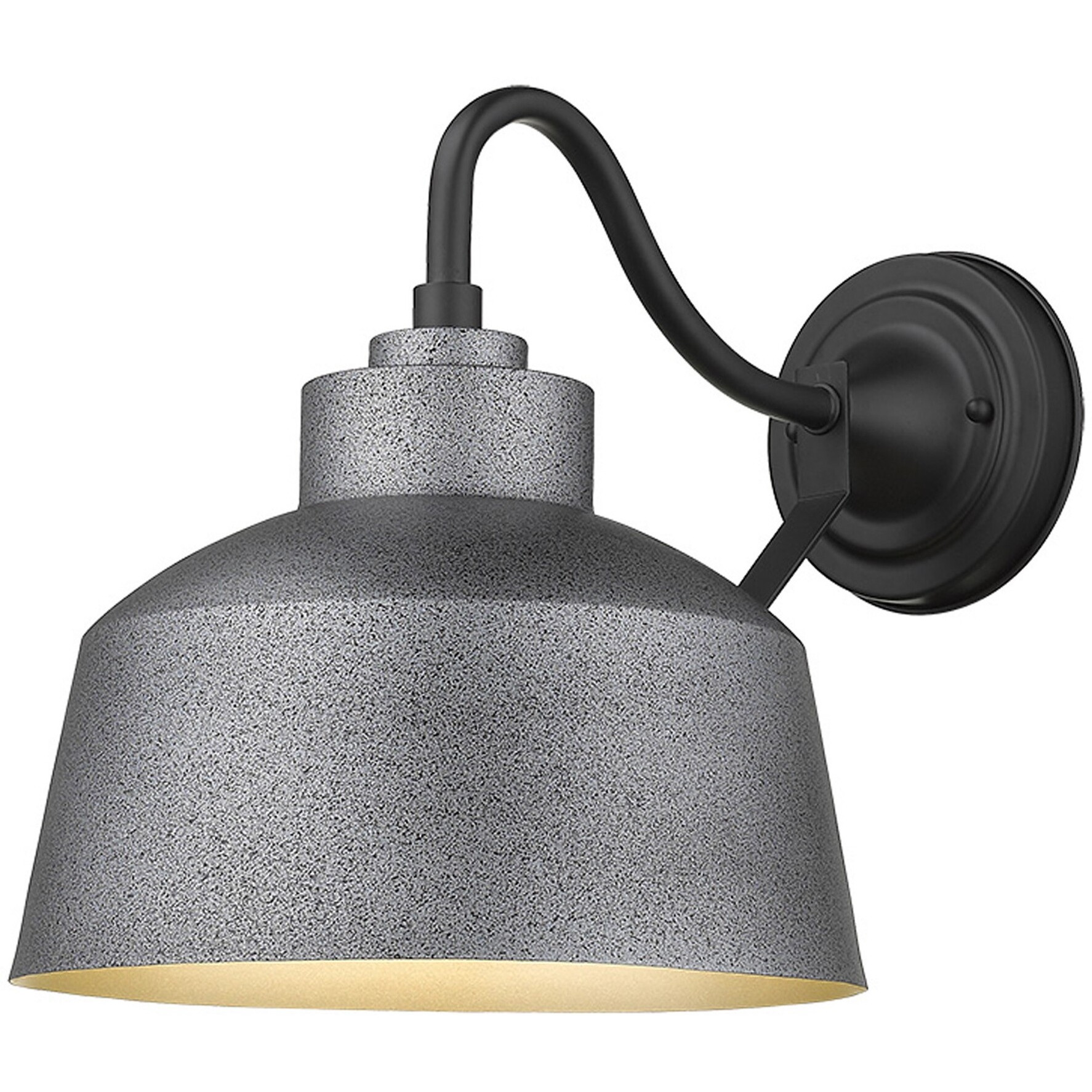 Pebbled Gray Bowl Shape Outdoor Wall Light