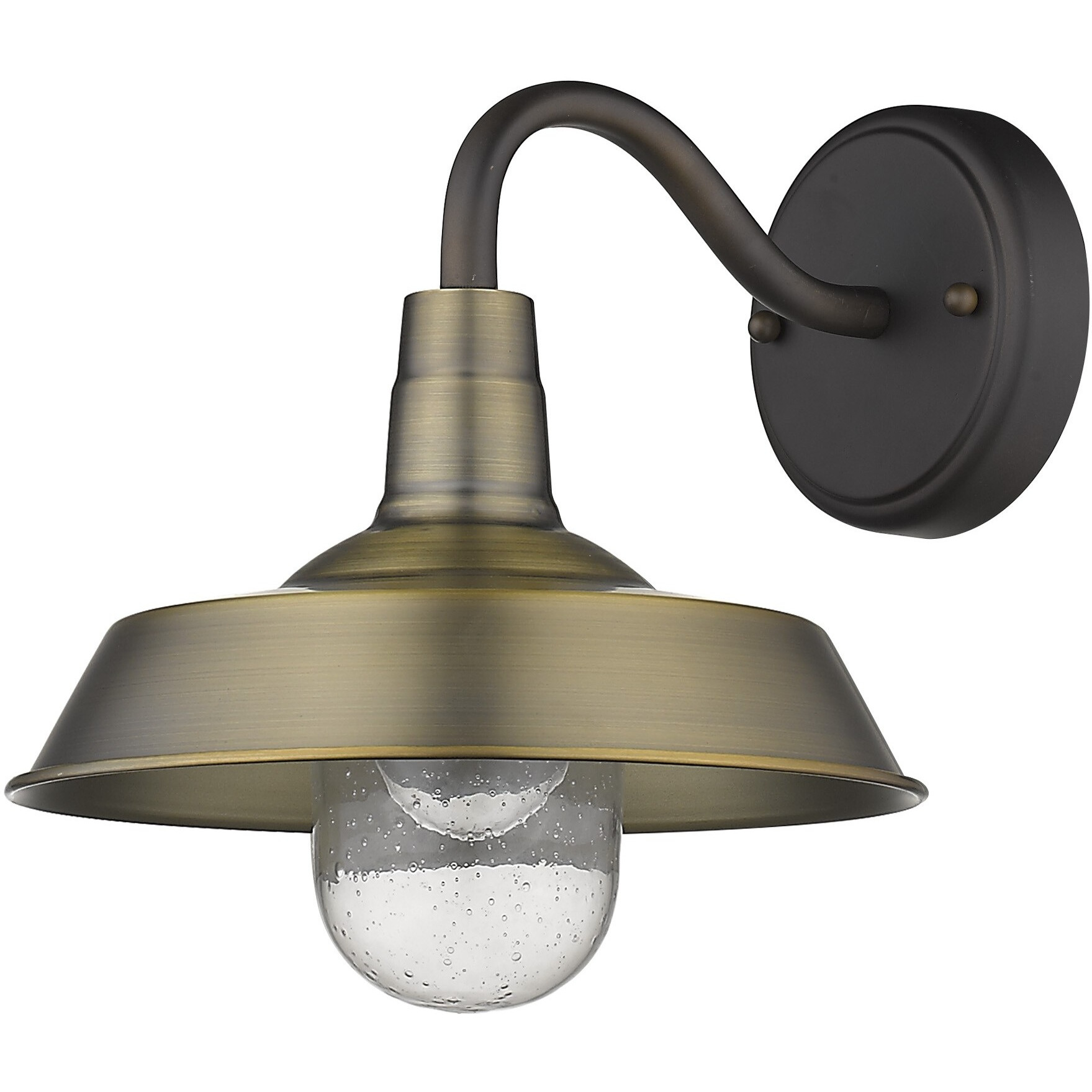 Brushed Gold Shallow Plate Shape Wall Light