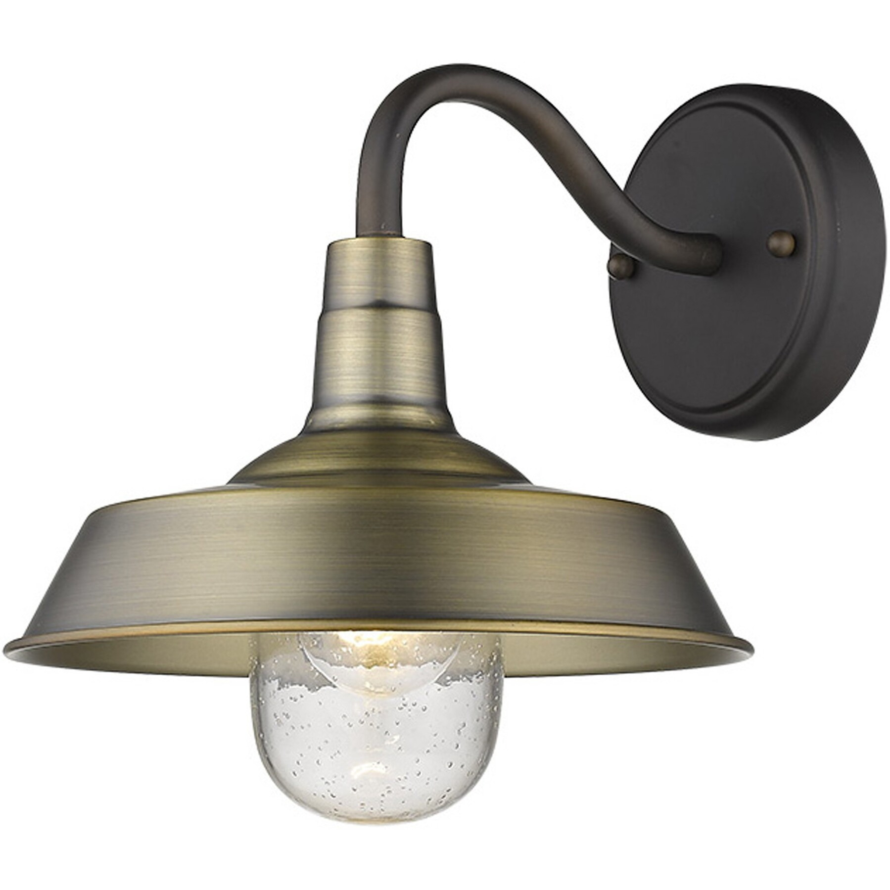 Brushed Gold Shallow Plate Shape Wall Light
