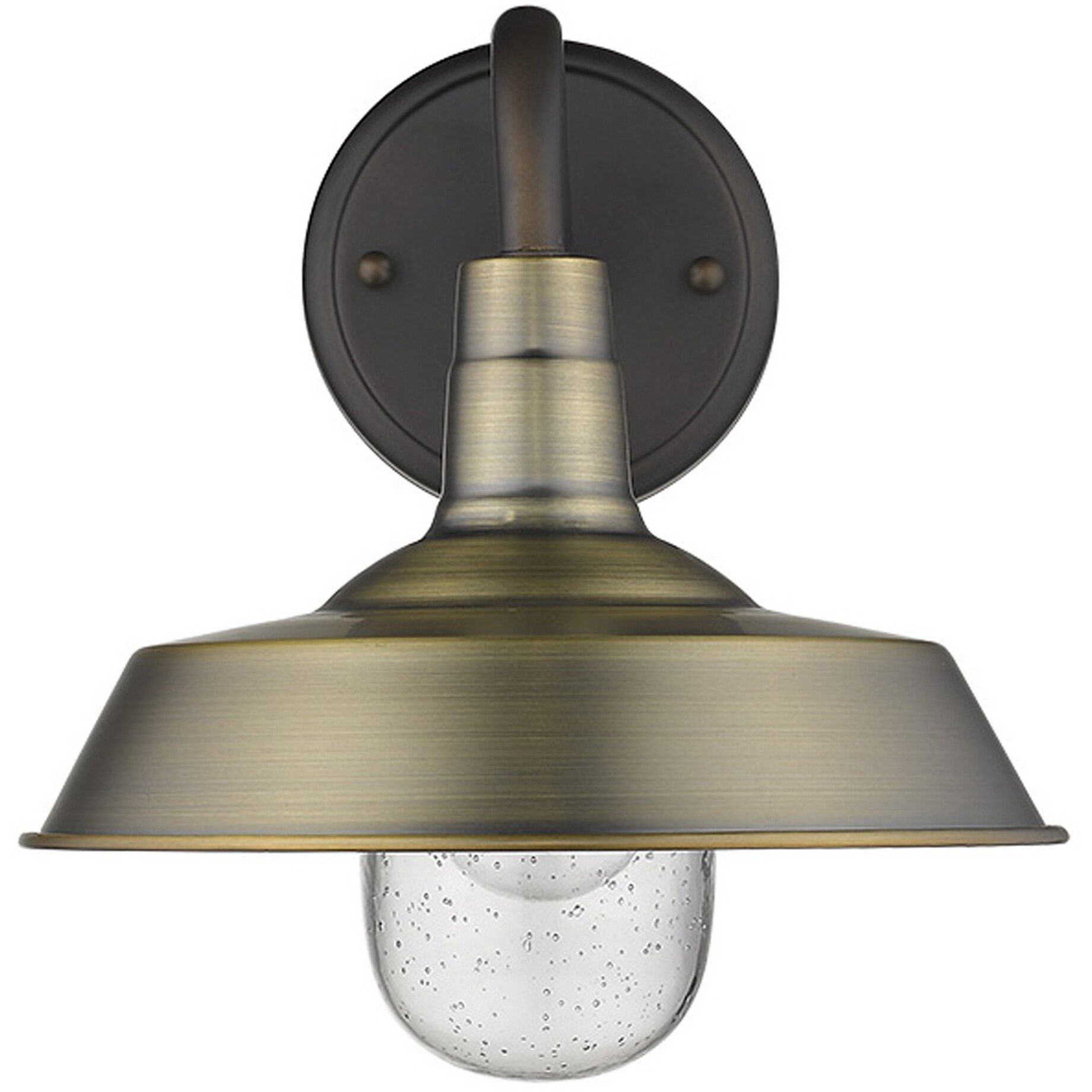 Brushed Gold Shallow Plate Shape Wall Light