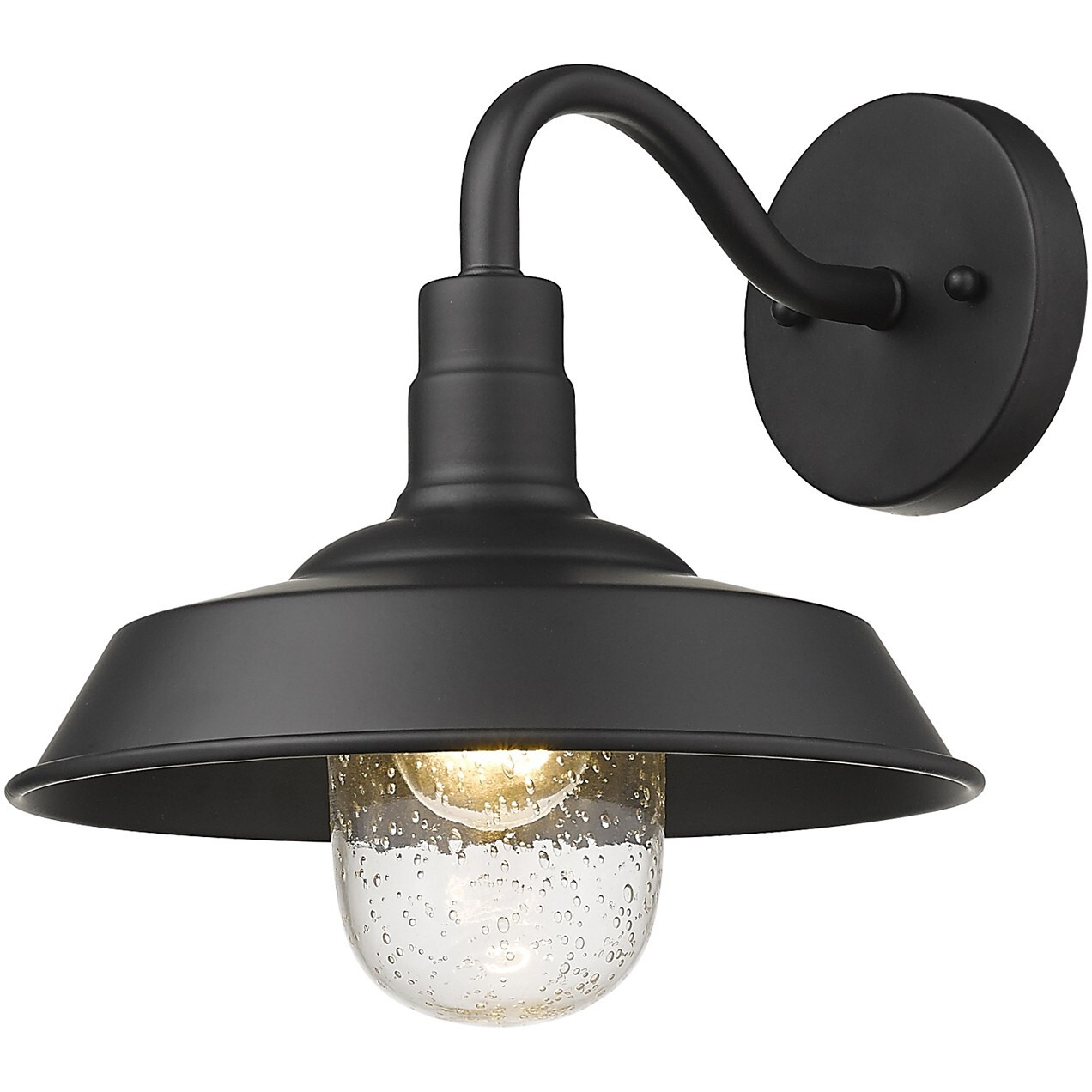 Matte Black Shallow Plate Shape Wall Light