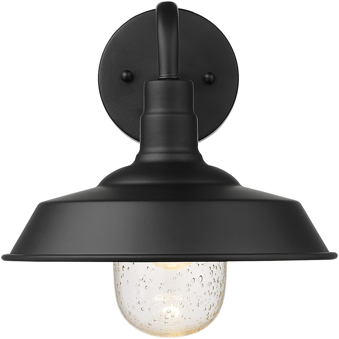 Matte Black Shallow Plate Shape Wall Light