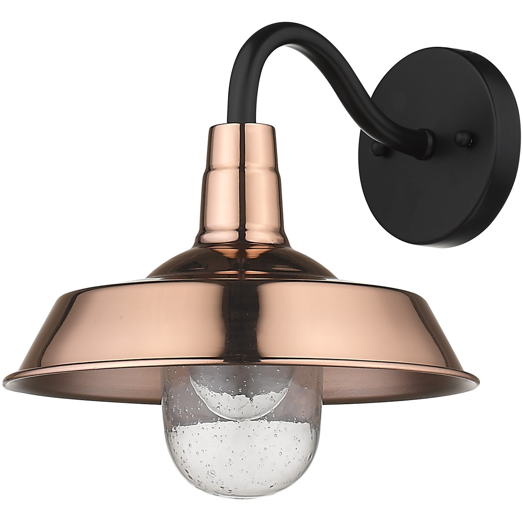 Shiny Copper Shallow Plate Shape Wall Light
