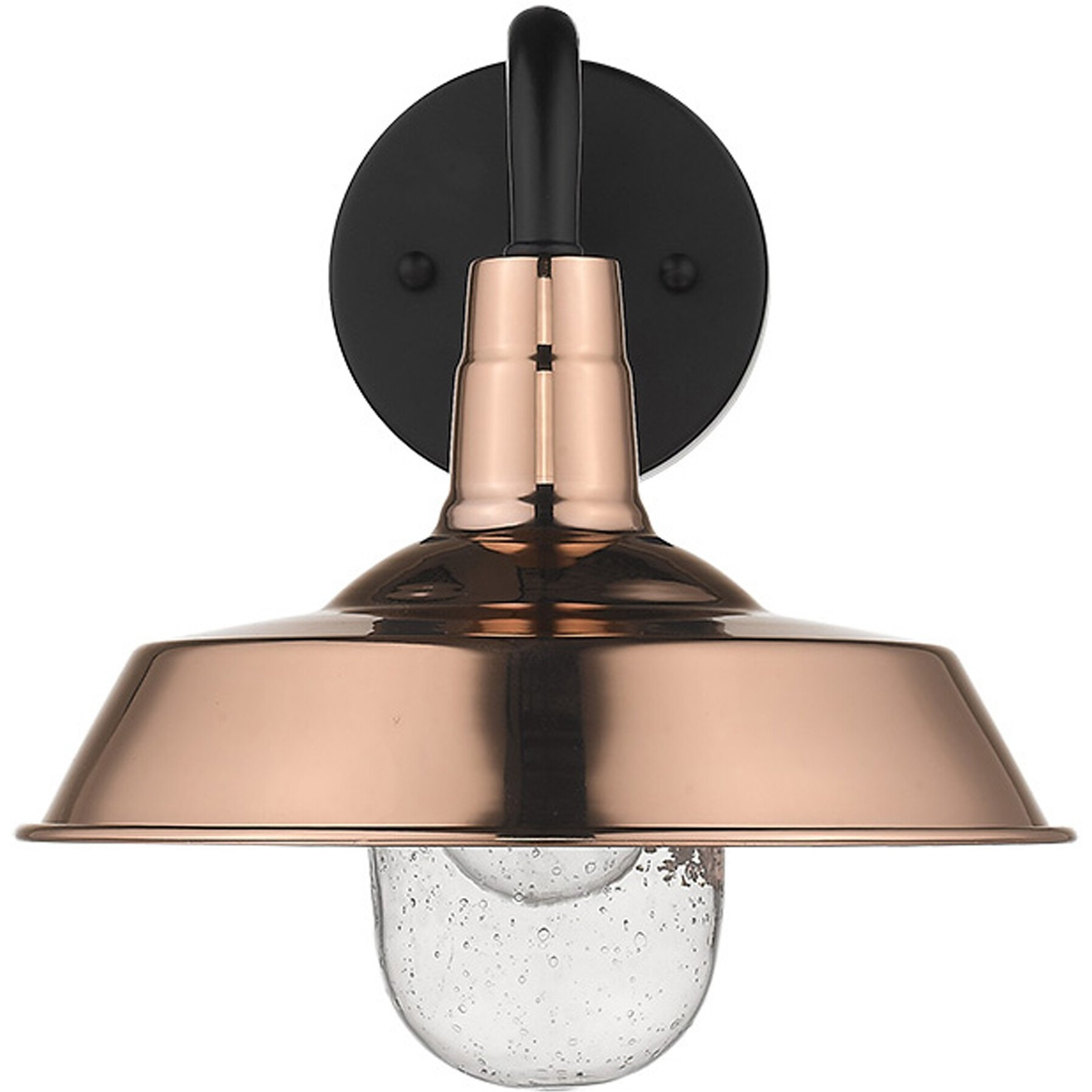 Shiny Copper Shallow Plate Shape Wall Light