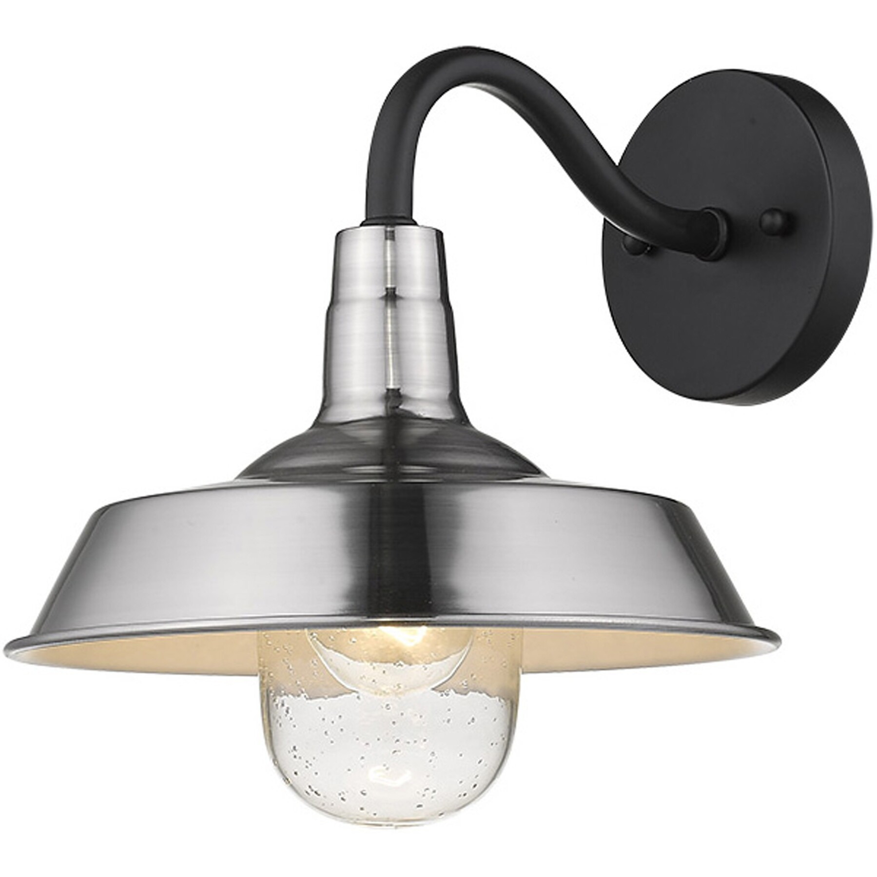 Silver Shallow Plate Shape Wall Light