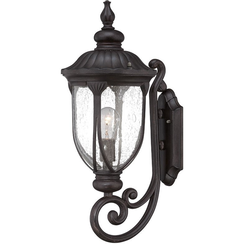 Xl Black Cast Aluminum Glass Lantern Wall Light