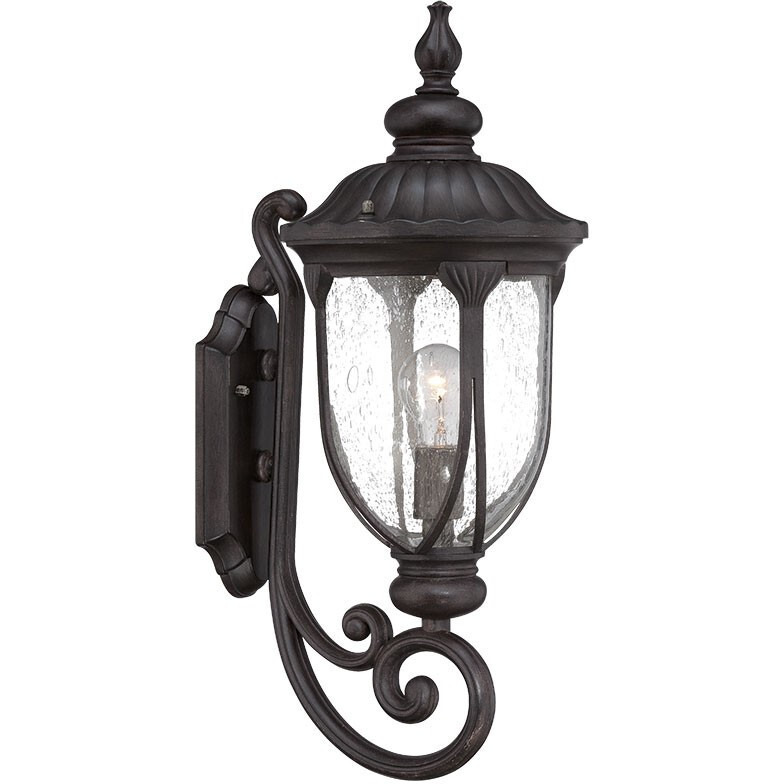 Xl Black Cast Aluminum Glass Lantern Wall Light