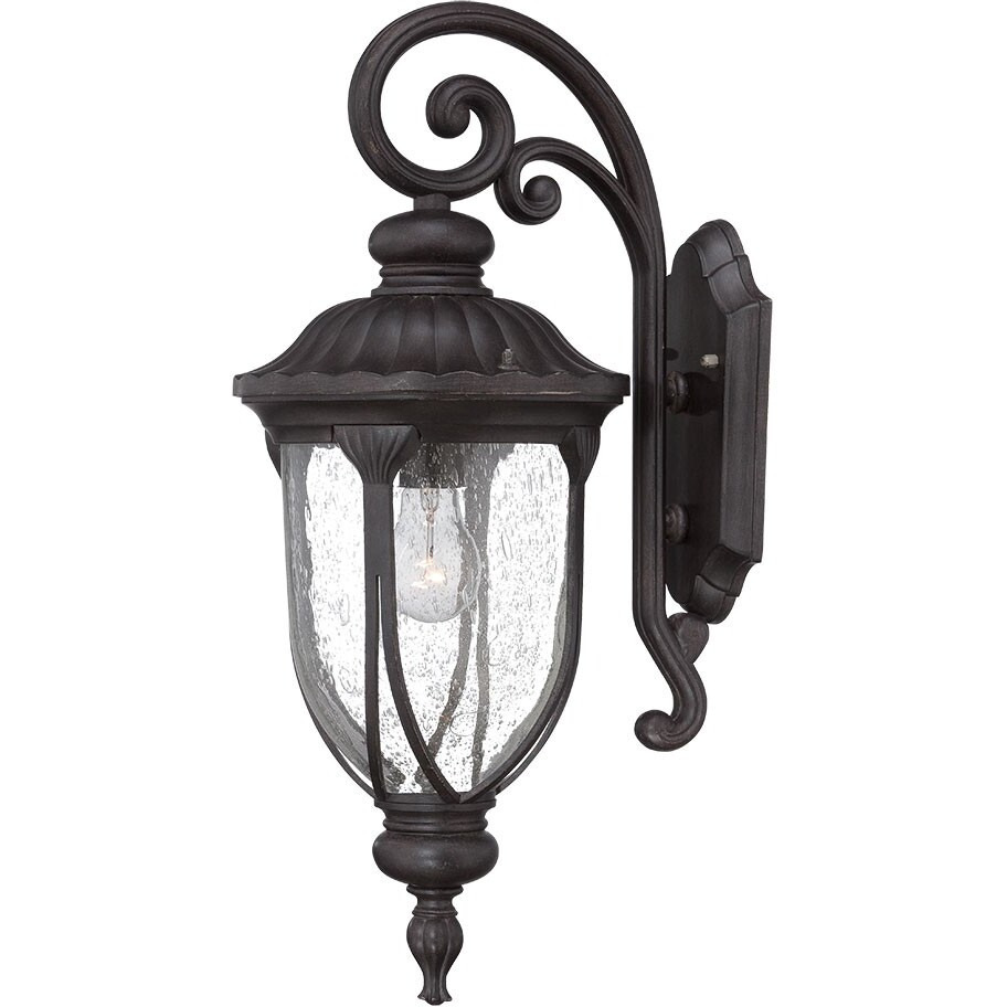 Xl Black Cast Aluminum Glass Lantern Wall Sconce