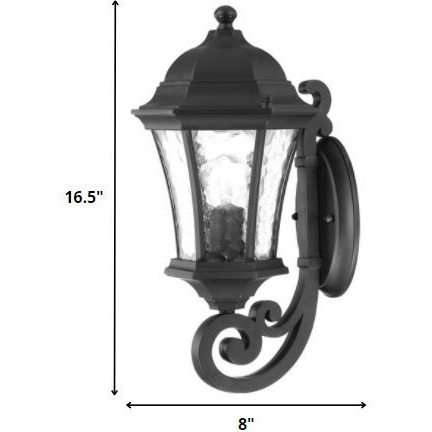 Matte Black Tapered Lantern Wall Light