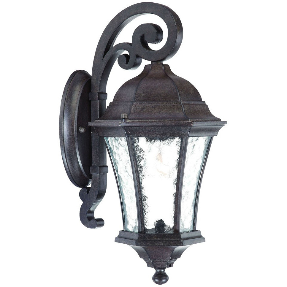 Antique Black Tapered Hanging Lantern Wall Light