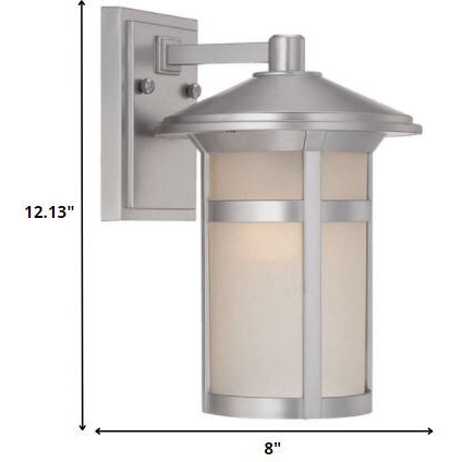 Brushed Silver Round White Glass Wall Light