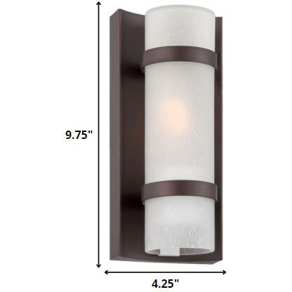 Bronze And White Glass Wall Sconce
