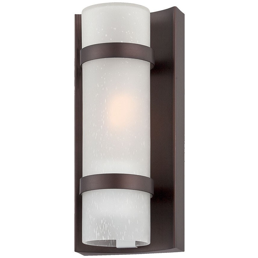 Bronze And White Glass Wall Sconce