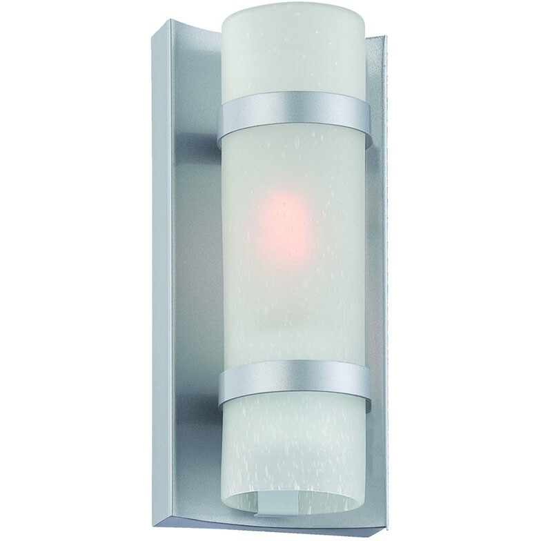 Brushed Silver And White Glass Wall Sconce