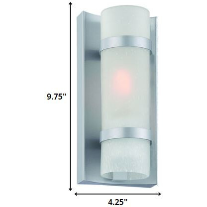 Brushed Silver And White Glass Wall Sconce