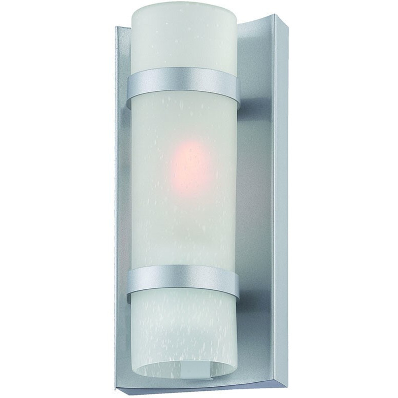 Brushed Silver And White Glass Wall Sconce