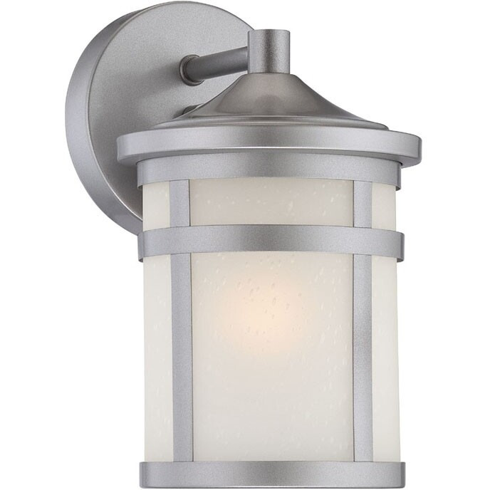 Brushed Silver Hanging Lantern Shape Wall Light