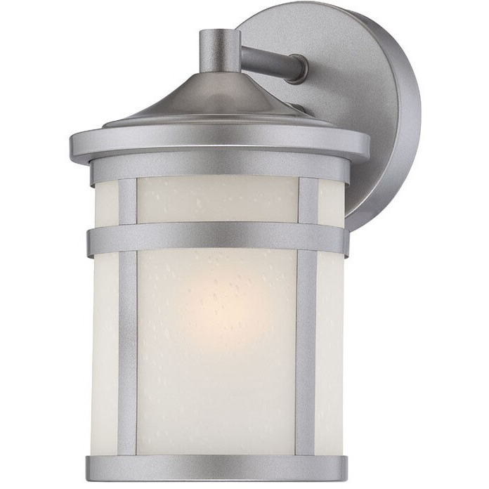 Brushed Silver Hanging Lantern Shape Wall Light