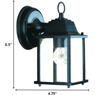 Matte Black Hanging Glass Lantern Wall Light
