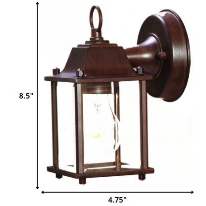 Dark Brown Hanging Glass Lantern Wall Light