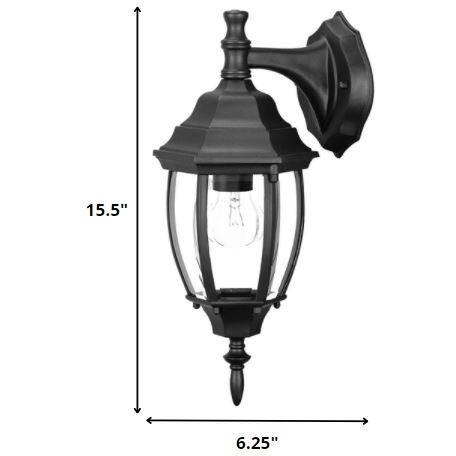 Matte Black Hanging Globe Lantern Wall Light
