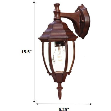 Dark Brown Hanging Globe Lantern Wall Light