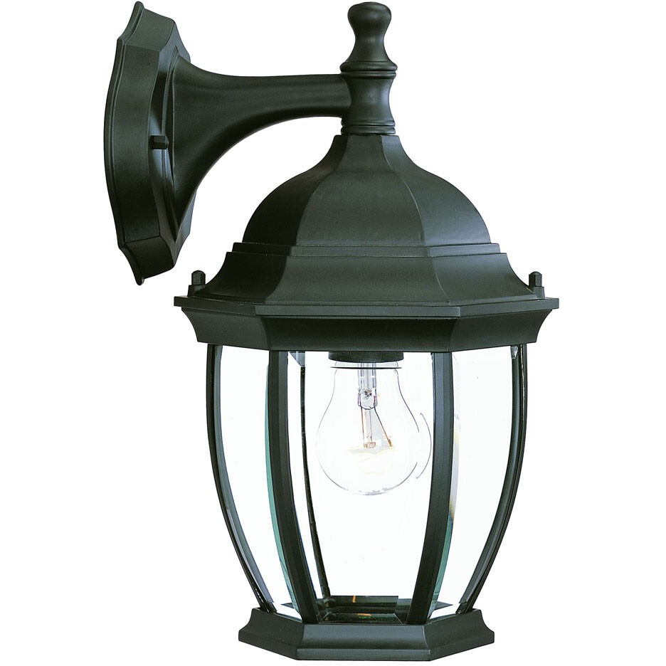 Matte Black Wide Hanging Lantern Wall Light