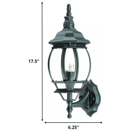 Matte Black Ornamental Glass Globe Wall Light