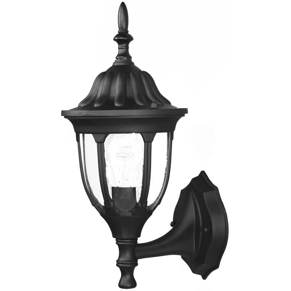 Matte Black Clear Glass Swing Arm Wall Light