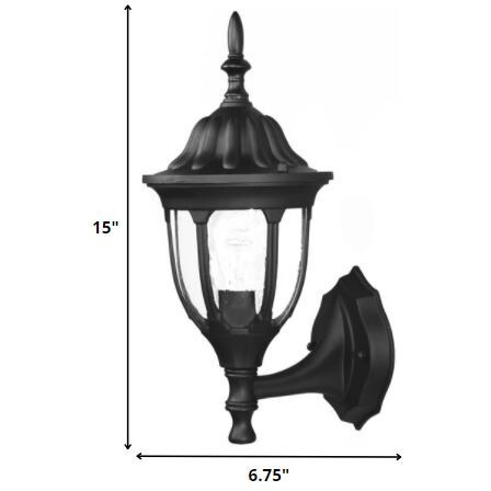 Matte Black Clear Glass Swing Arm Wall Light