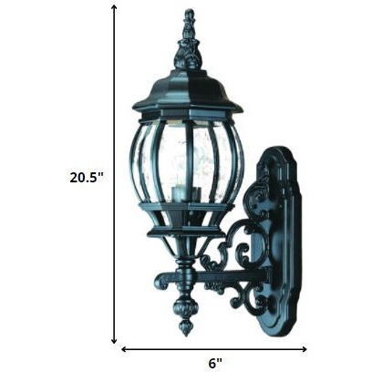 Matte Black Glass Globe Wall Light