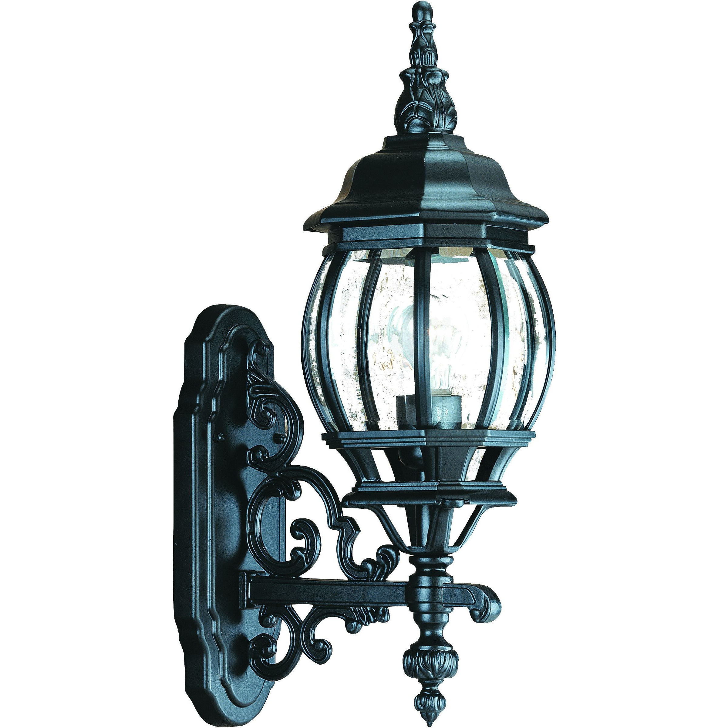 Matte Black Glass Globe Wall Light