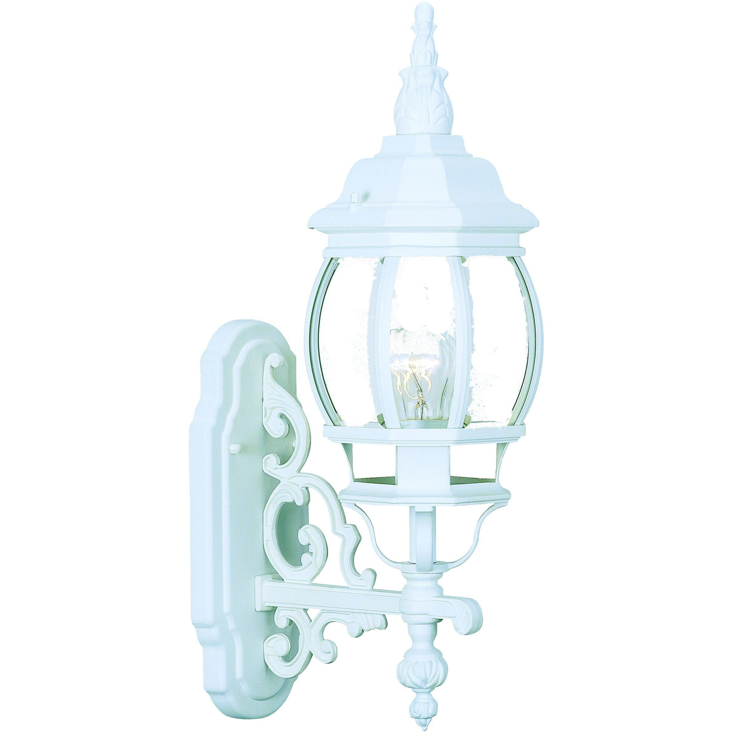 White Glass Globe Wall Light