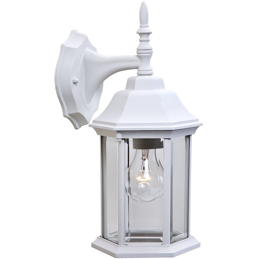 Xl White Clear Glass Swing Arm Wall Light