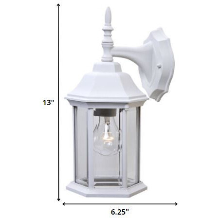 White Clear Glass Swing Arm Wall Light