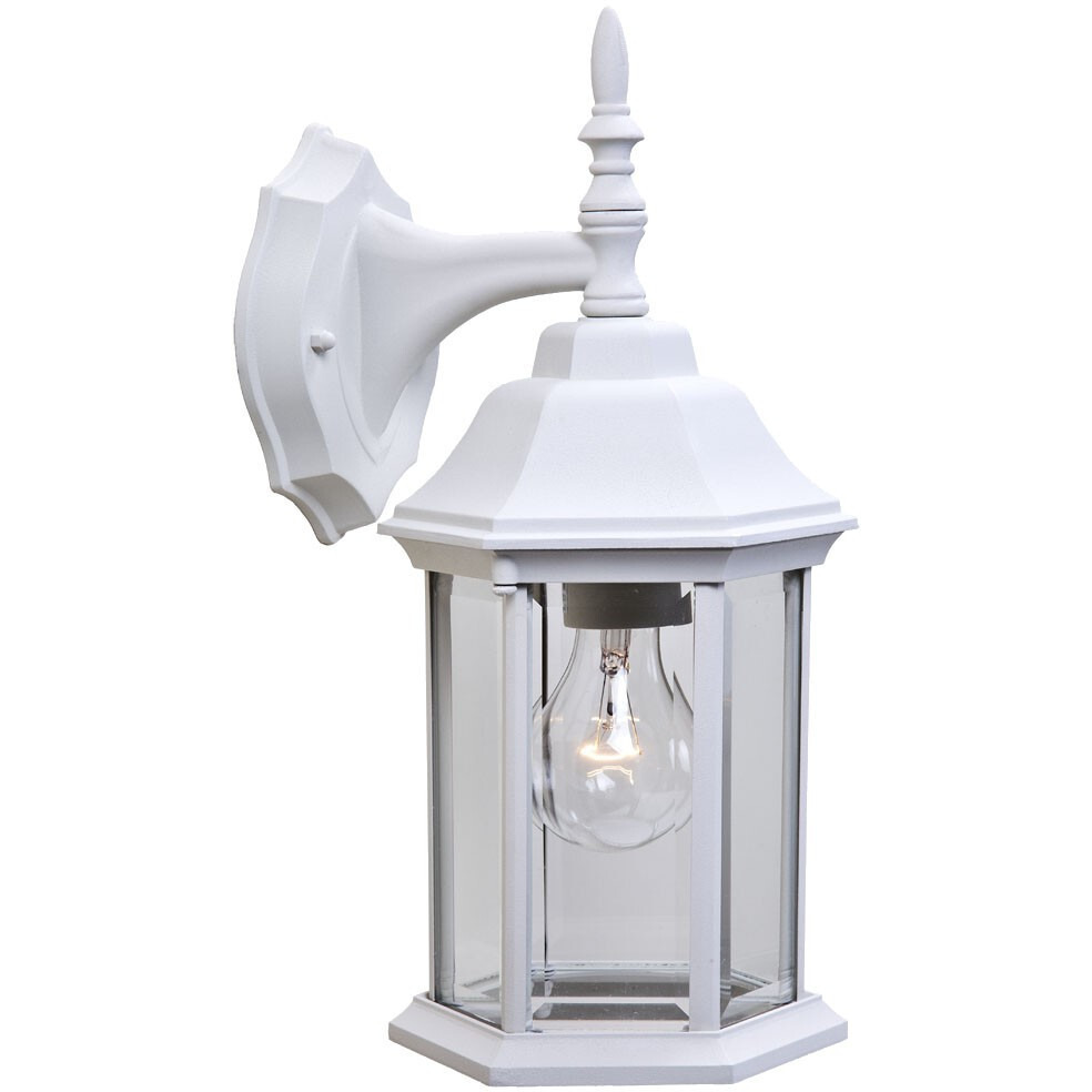 White Clear Glass Swing Arm Wall Light