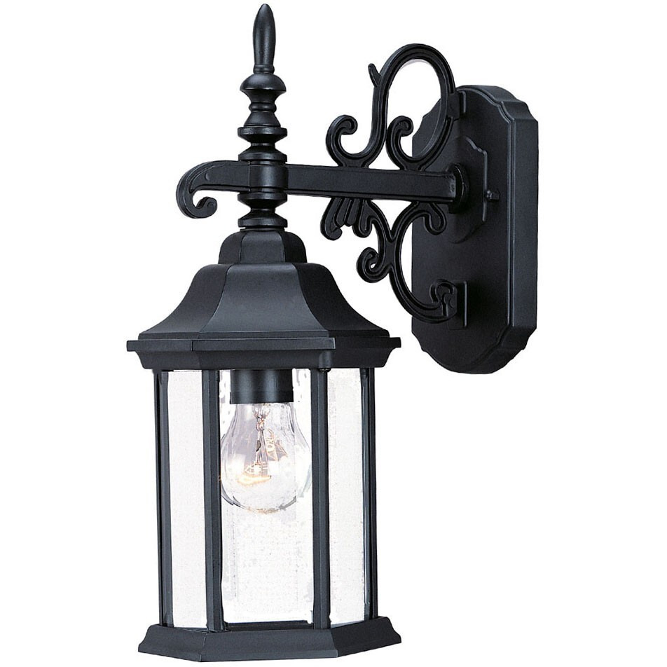 Petite Matte Black Domed Hanging Glass Lantern Wall Light