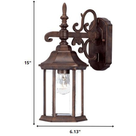 Petite Brown Domed Hanging Glass Lantern Wall Light