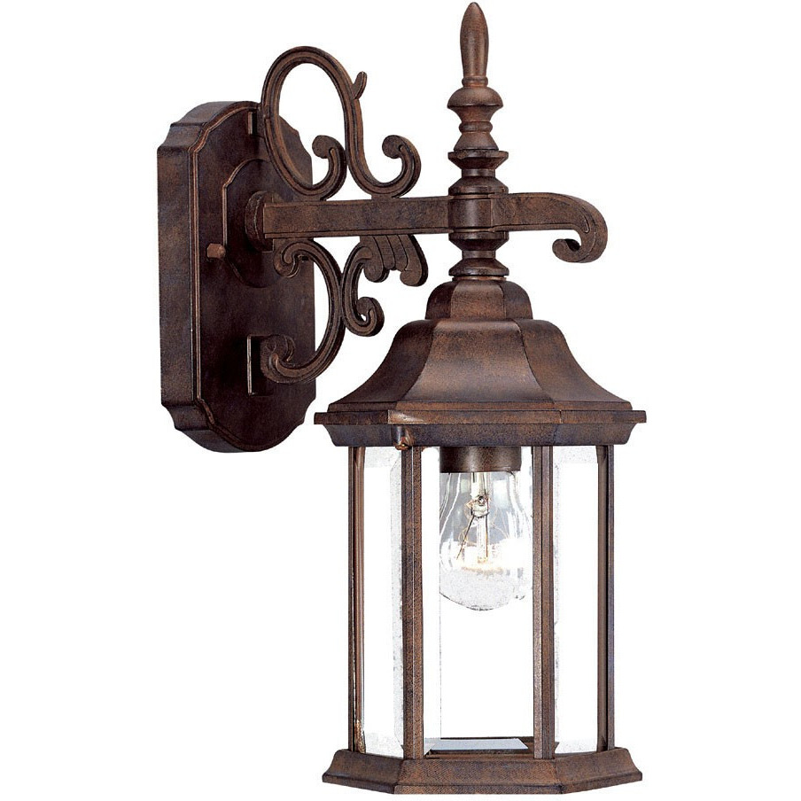 Petite Brown Domed Hanging Glass Lantern Wall Light