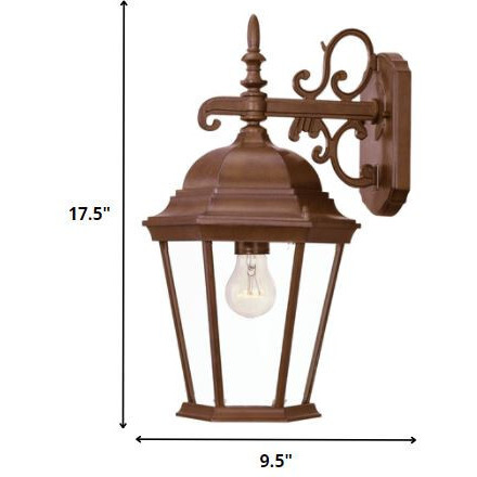 Brown Domed Hanging Lantern Wall Light