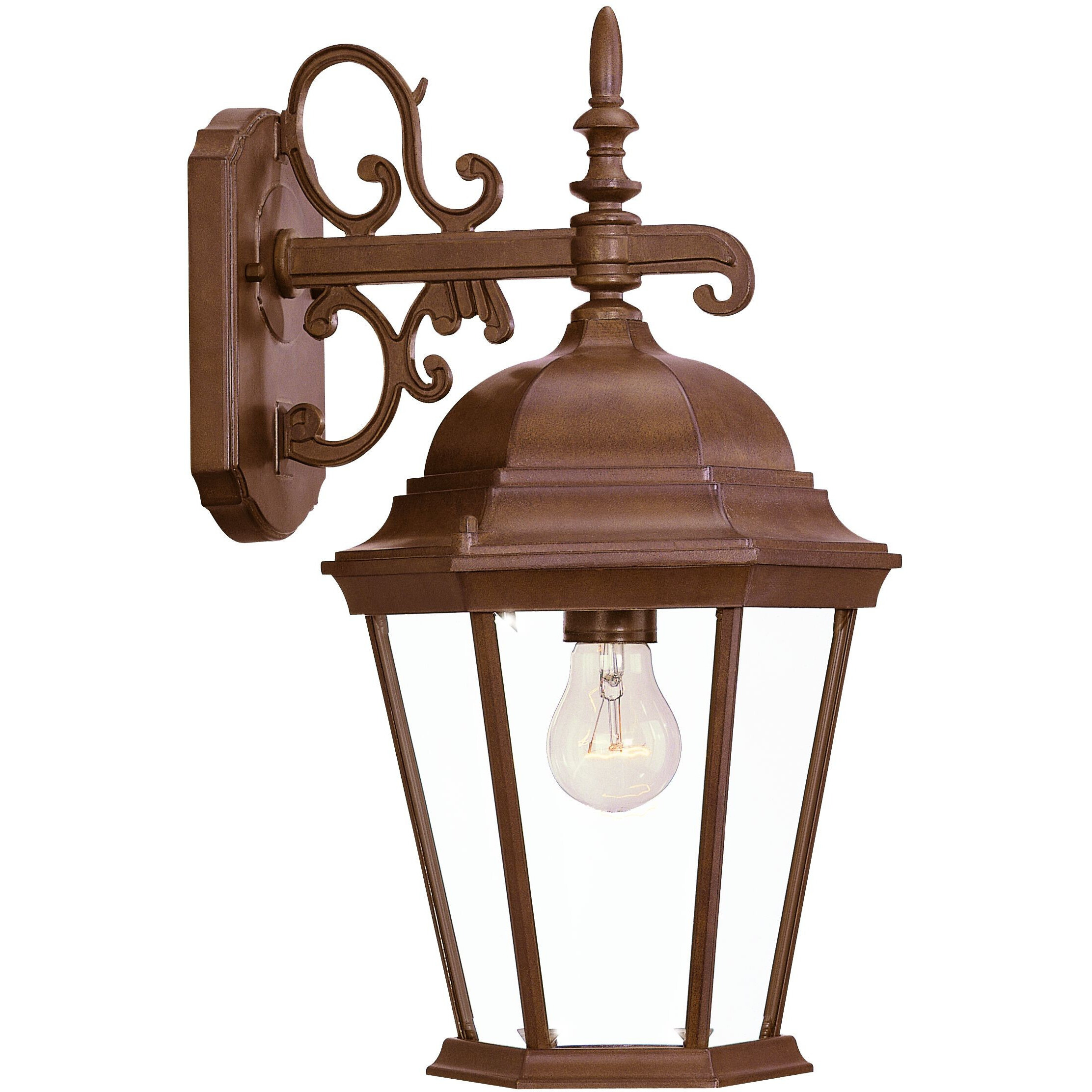 Brown Domed Hanging Lantern Wall Light