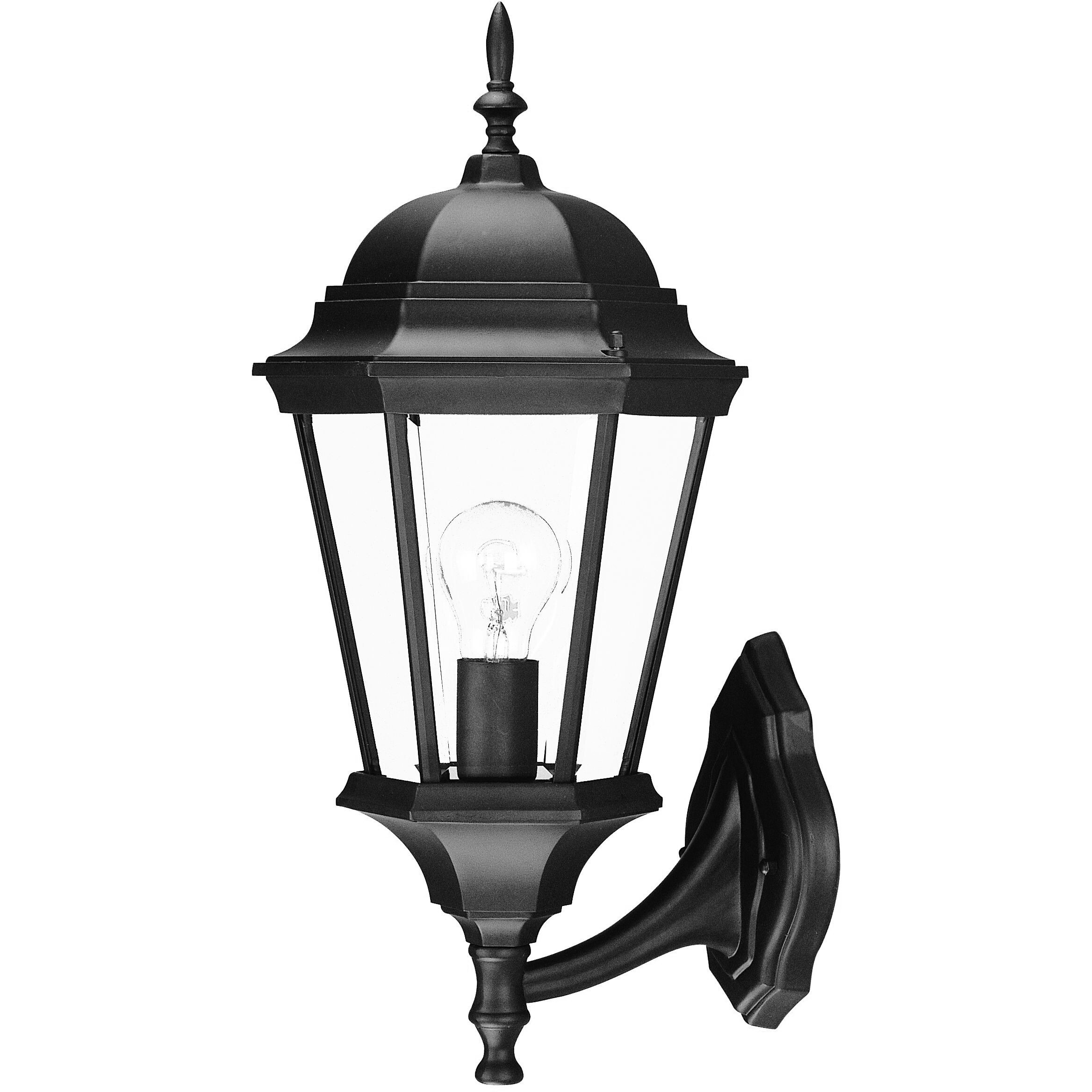 Matte Black Swing Arm Lantern Wall Light