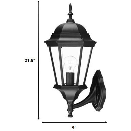 Matte Black Swing Arm Lantern Wall Light