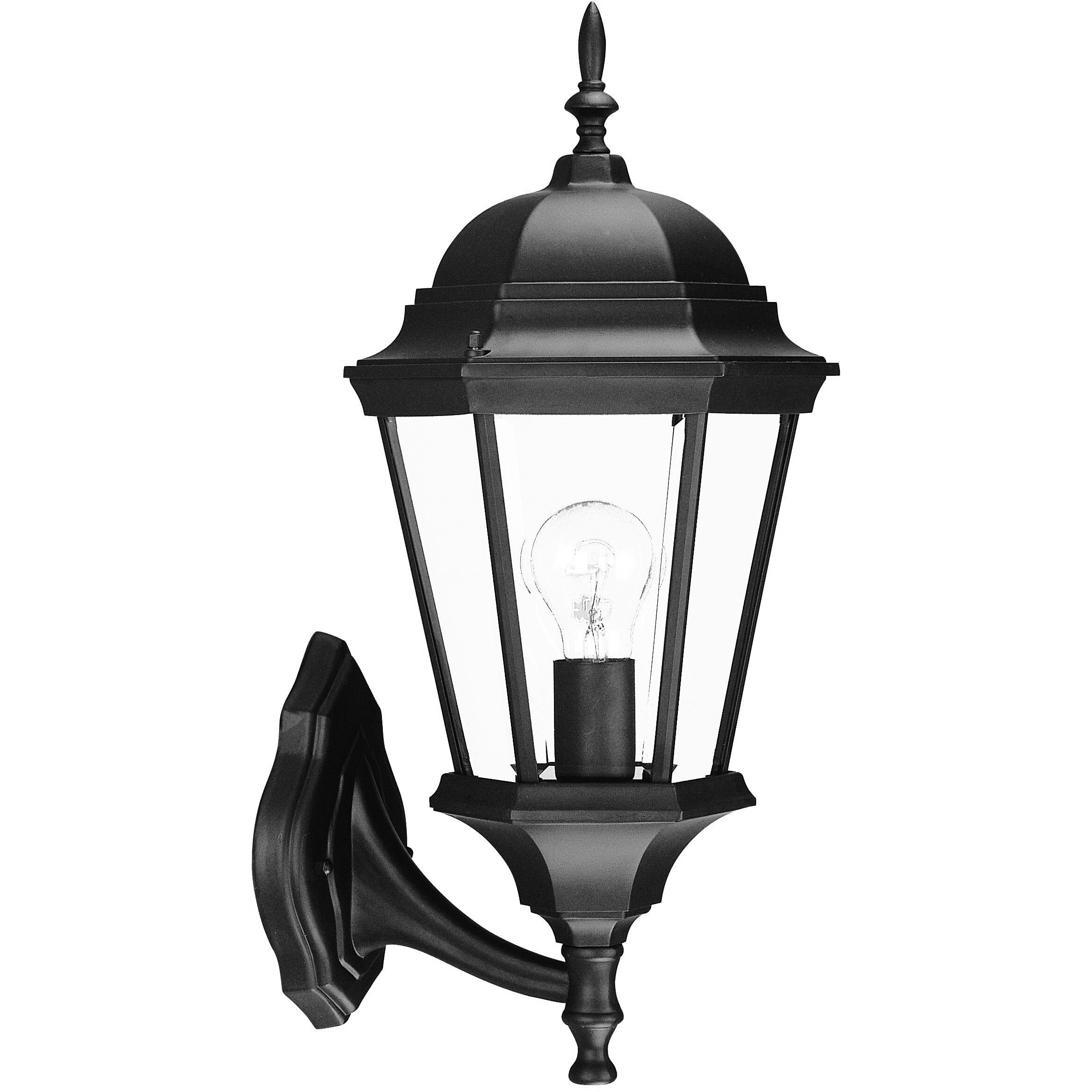 Matte Black Swing Arm Lantern Wall Light
