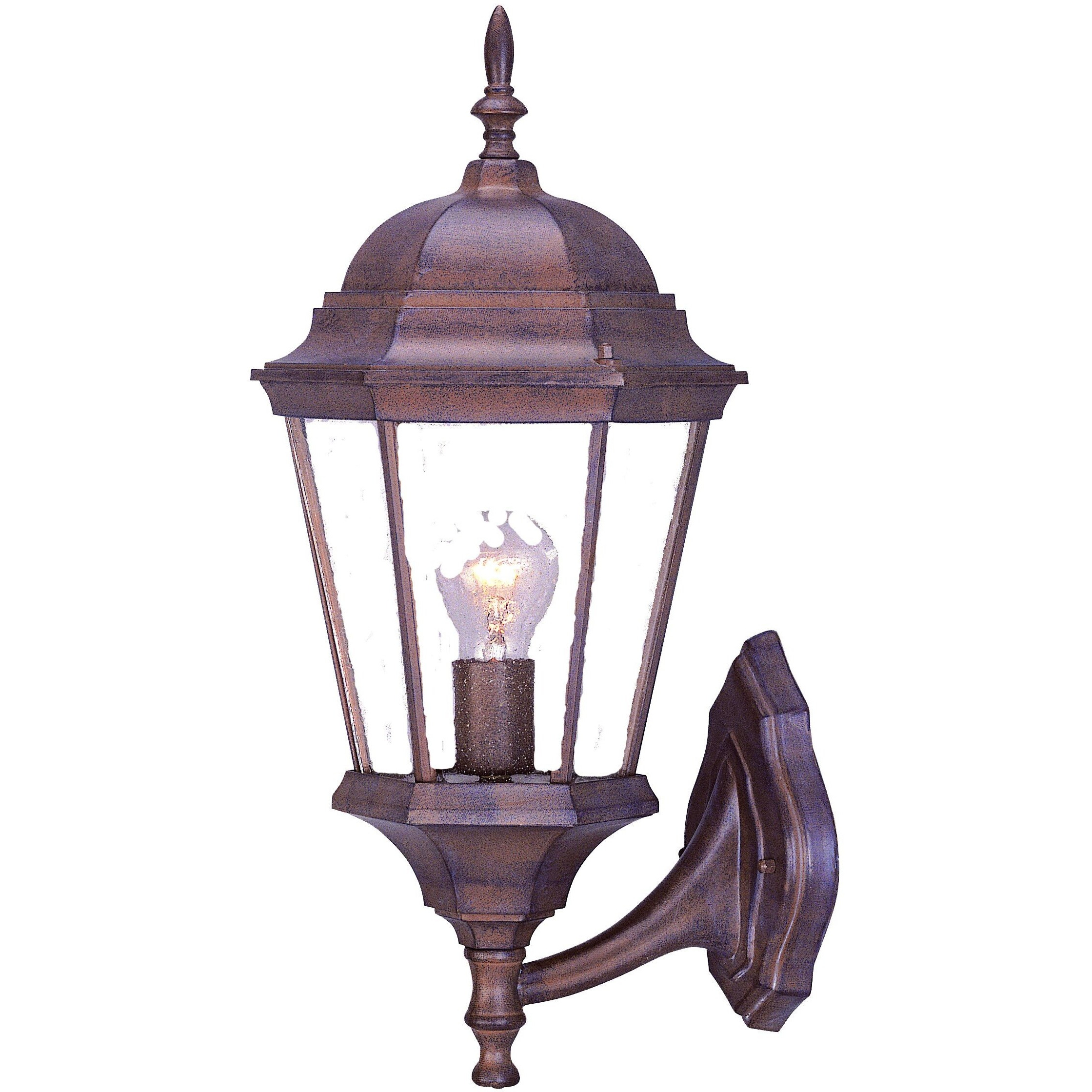 Dark Brown Swing Arm Lantern Wall Light